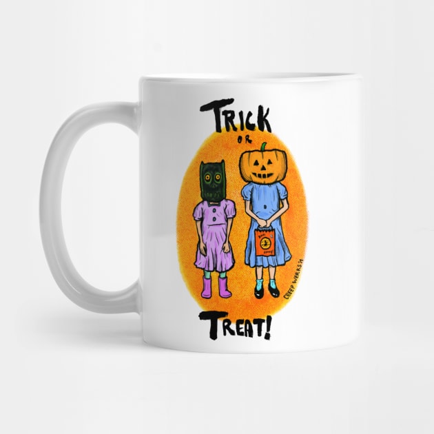 Vintage Halloween Trick or Treat Girls by maroonbeard